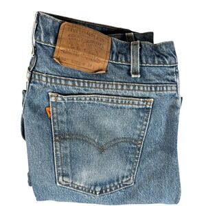 Levis 550 Relaxed Fit Tapered Leg Denim Jeans 38x30 USA‎ Made 90s Y2K Orange Tab
